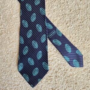Giorgio Armani Navy and Teal Patterned Tie